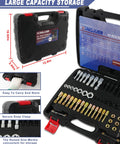 61 Piece All In One Pro Grade Thread Repair Kit With Thread Restorer Tool Set UNC UNF And Metric Chasers in carrying case displayed open