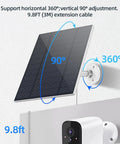 5W Outdoor Security Camera Solar Panel With Micro USB And USB C Ports Solar Charger For DC 5V Battery Cam IP65 Weatherproof