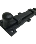 Vintage Black Wrought Iron 8 Inch Slide Door Bolt Latch For Barn Doors And Gates, Antique Reproduction Decorative Iron Door Latch