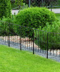 24 Inch Tall Rustproof Metal Garden Fence Panels Set Of 25 Total 27 Feet Long For Landscape Border And Animal Barrier, black edging in yard