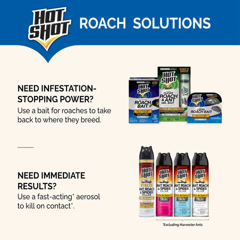 Fast Acting Liquid Roach Bait 6 Pack That Straight Up Wipes Out Pesky Cockroaches And Their Nests In Hours With Advanced Formula displayed with additional Hot Shot products.