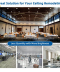 Conference room with 8 Pack 16W 1800 Lumen 6 Inch Recessed Lighting With Junction Box Equivalent To 200W Incandescent 5000K Daylight Retrofit LED