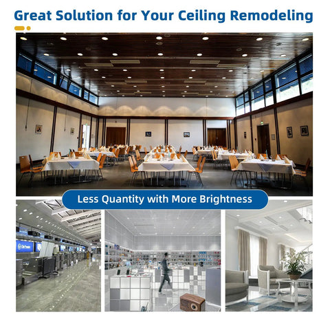 8 Pack 6 Inch LED Recessed Lighting Kit illuminating various indoor settings with dimmable and selectable color temperatures