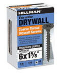 190 Pack Coarse Thread Drywall Screws 6 By One And A Half Inch Phillips Bugle Head Sheetrock Fasteners Black Phosphate Carbon Steel Heavy Duty Wall Anchors Delivers Badass Holding Power On Wood Studs For No Sweat Installation in a box.