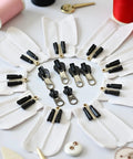 12 Pack Black Universal Zipper Repair Kit Instant Fix Replacement Sliders with sewing tools for coats and jackets DIY repairs