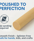 Pack Of Twenty Round Quarter Inch Bamboo Dowel Rods Forty Eight Inches Long Smooth As Silk Premium Natural Craft Sticks for safe crafting.