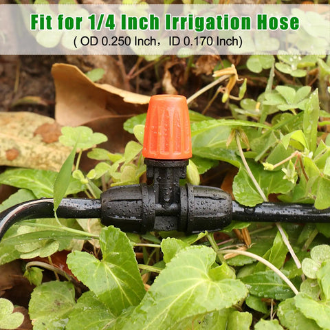 25 Pack Micro Spray Drippers With Three Way Atomizing Nozzles For One Quarter Inch Tubing in garden setup