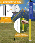 Regulation 20Ft Badminton Net Set For Backyard Portable Outdoor Play With Heavy Duty Steel Poles Windproof Stakes And Ropes