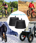 20X4.0 Bike Inner Tubes With Schrader Valve Butyl Rubber Replacement Tubes For 20 Inch E Bikes Road And Mountain Bikes Fits Most 20 Inch Tires And Electric Scooters Two Pack with bikes and riders in various terrains