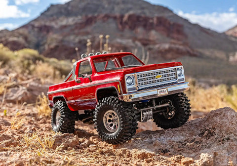 Scale And Trail Crawler With 1979 Chevrolet K10 Body In One Eighteen Scale 4x4 Electric Truck, rocky terrain, realistic details