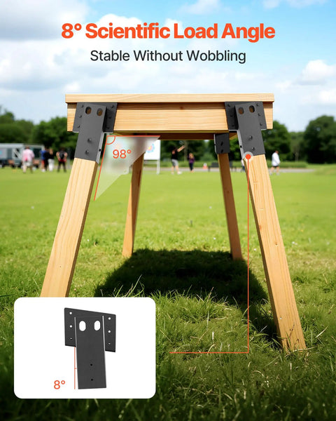 Beefy Steel Deer Blind Elevator Brackets For Elevated Hunting Stands, 3.6x3.6 Inch Platform, Fits 3.5x3.5 Inch Lumber, 2204 Lb Capacity, Outdoor Deer Stand Blinds, Shooting Shack, 4 Pieces