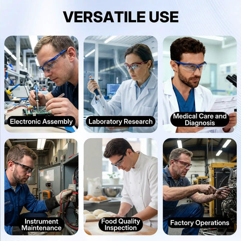 Kickass Anti Fog Safety Glasses Featuring Scratch Proof Optical Shielding Durable Polycarbonate Lenses And Ansi Z87 Impact Resistance for various work environments.