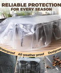 Beefy Heavy Duty Waterproof Patio Table And Chair Cover For Outdoor Furniture, Large Rectangular Universal Fit 111 x 74 x 28 in