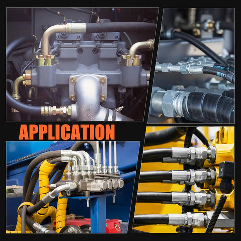 Pro Grade Hydraulic Hose Crimping Machine With 8 Dies Set For Automotive Repair Excavators Farm And Construction Equipment Portable 110V Heavy Duty Crimper Tool On The Job Workhorse installed on hydraulic hoses