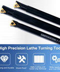 Three threading tool holders from Beefy Lathe Threading Tool Set With Internal Boring Bars And Carbide Inserts For Metal Lathe