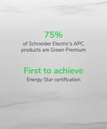 Schneider Electric's APC products achieve Energy Star certification and 75% are Green Premium certified.