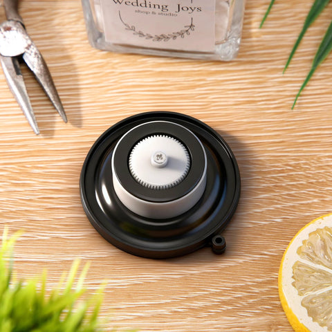 Diaphragm irrigation valve replacement, 1'' PGV, front view, round black housing with white gear knob