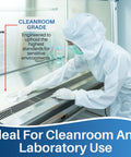 Top Shelf Low Lint Cleanroom Wipes 9 By 9 Inches 300 Count used for cleaning in a lab environment, showcasing cleanroom grade quality.