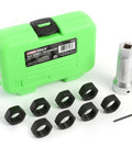 Axle Spindle Rethreading Tool Kit for Damaged Threads with Metric and SAE Chasers, Universal Fit Thread Repair Kit in green case