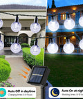 Solar Powered Crystal Globe String Lights 100 LEDs, 72 Ft Outdoor Patio Lights With 8 Modes, Waterproof For Garden Yard