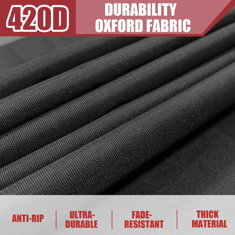 Close-up of 420D oxford fabric for All Weather 2 Seater Outdoor Bench Cover Waterproof 53W By 26D By 35H Inches, showing texture.