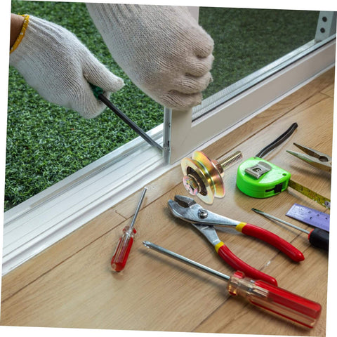 Installation of Heavy Duty Sliding Door Rollers With U Shaped Track For Smooth Motion Replacement Hardware on wooden floor