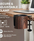 Two Pack Desk Cup Holder Clamp On No Tools Needed For 40oz Tumblers Anti Spill Fits Desks From 0.2 To 2 Inches Thick Easy Install Walnut Finish