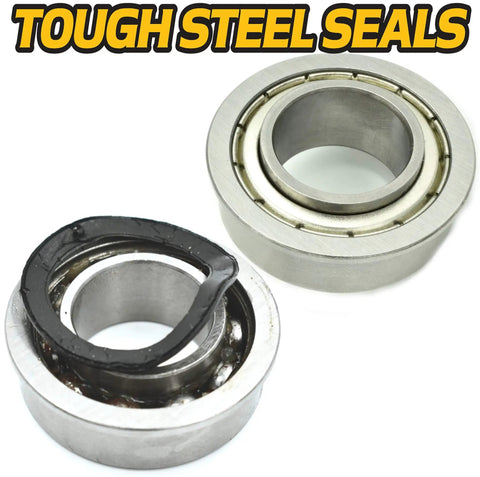 4 Pack Front Wheel Bearings For Lawn Mowers Replaces 786103 Sealed Upgrade With High Temperature Grease Up To 400F And Heavy Duty Steel Seals For Long Lasting Performance, steel seals