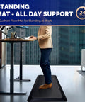 Person standing on Extra Thick Anti Fatigue Standing Desk Mat With Memory Foam For Home Office All Day Comfort Ergonomic Standing Pad