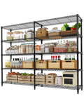 Beefy 5 Tier Metal Storage Shelves 71 Inch Wide Heavy Duty Garage Shelving Rack With 1325 Lbs Capacity, Industrial Grade Carbon Steel For Tools, Equipment, And Large Appliances, Easy Assembly. 5-tier carbon steel shelving with pantry storage