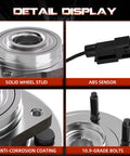Close-up of Wheel Hub And Bearing Assembly 515151 Front Or Rear Compatible With Ram 1500 2012 Through 2018 And Ram 1500 Classic 2019 showing solid wheel stud, ABS sensor, anti-corrosion coating, and 10.9-grade bolts.