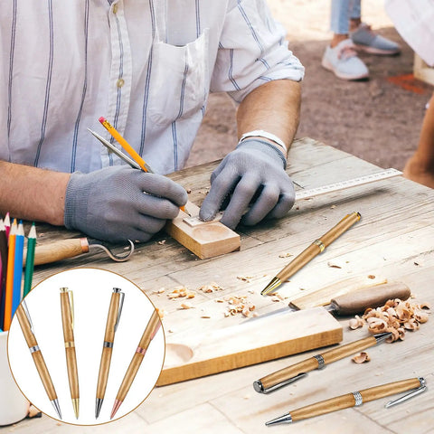 Craftsman using 12 Pack 7mm Trimline Twist Pen Kit with Refills For Wood Turning Slimline Pen Making Supplies for DIY.