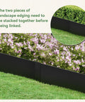 Heavy Duty Galvanized Steel Landscape Edging Kit With No Dig Hammer In Border System, 8 Inch Panels installed in garden