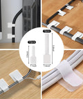 All In One Cable Management Kit With 2 Durable Sleeves 100 Zip Ties 15 Adhesive Clips 10 Cable Clips And 10 Reusable Ties shown on a desk