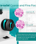 Coarse and fine focus knobs on Monocular Compound Microscope 40X-1600X For Adults And Students Kids 8-12 With Slides Educational Kit