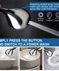 High Pressure Shower Head Combo With 82 Modes 3 Way Handheld And Showerhead 25.75 Inch Adjustable Stainless Steel, power wash feature