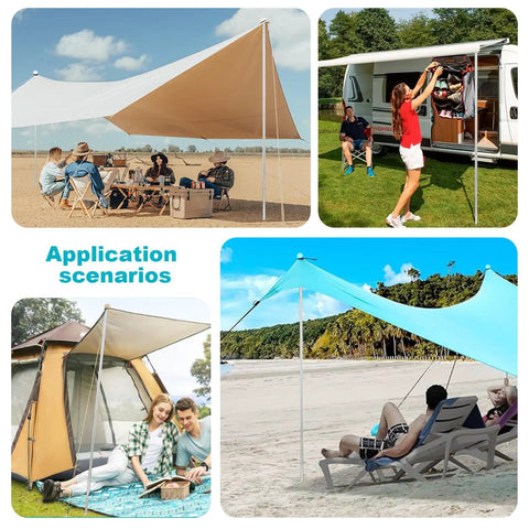 6.56ft Foldable Beach Tent Poles Replacement For Grande Canopy in beach and camping setup scenarios
