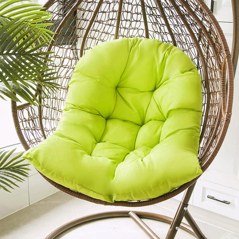 Thickened Hammock Swing Chair Cushion Set For Indoor Outdoor Relaxation, Hanging Egg Chair Back Pad And Basket Seat Pillow, Lime Green