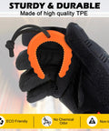 Six Piece Heavy Duty Tactical Door Stopper Kit For First Responders And Home Safety Solid wedge in orange, made from TPE, held in gloved hand.