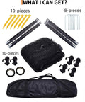 Components of 33 Feet Batting Cage With Frame And Net For Baseball Softball And Golf Practice In Backyard Or Field Full Enclosure