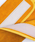 Split Cow Leather Welding Spats With Heat Resistant Boot Covers, showing adjustable velcro closure and durable material