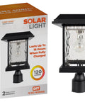 Aspen Solar Lamp Post Light Outdoor Waterproof Aluminum With Clear Rain Glass 3-Inch Fitter For Lamp Posts Or Pier Mount Boxed