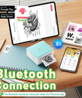 Ultra Compact Mini Sticker Printer And Portable Wireless Craft Maker For Students Hella Convenient Instant Graphic Output printing on notebook.