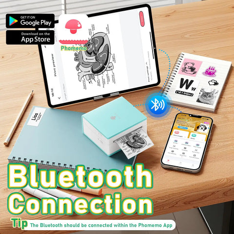 Ultra Compact Mini Sticker Printer And Portable Wireless Craft Maker For Students Hella Convenient Instant Graphic Output printing on notebook.