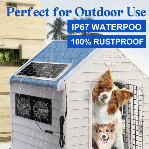 Solar Ventilation Fan Kit With 15W Panel Two High Speed Brushless DC Exhaust Fans For Greenhouses Chicken Coops Attics Barns Sheds And Dog Houses Great For Sunlit Spaces And Rural Homes