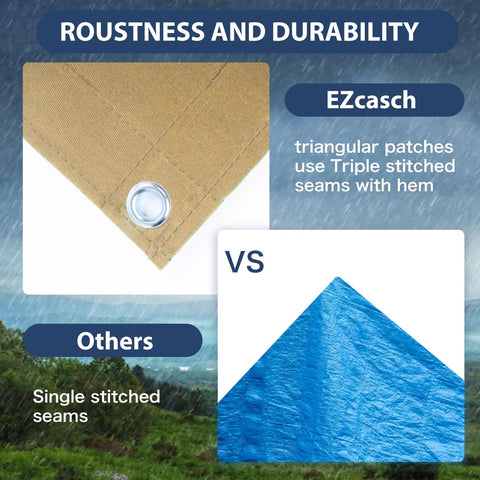 Durable Tough As Nails Canvas Tarps 6x8 Feet Waterproof Tarpaulins With Aluminum Grommets UV Resistant 22 Mil 14 Oz