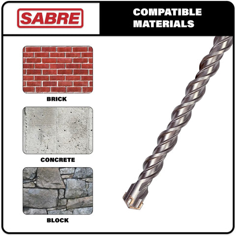 SDS Plus Carbide Tipped Rotary Hammer Drill Bit 1-1/8 In Diameter By 18 In Length for brick, concrete, block drilling