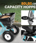 Walk Behind Broadcast Spreader With 80 Lb Capacity For Fertilizer Salt Ice Melt Grass Seed And Lawn And Garden Care Pro Grade Heavy Duty