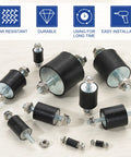 Beefed Up Heavy Duty M3 Rubber Isolator Mounts 8x10mm Vibration Dampers With 26mm Height And Lock Nuts For Motors Air Compressors Small Engines And Other Gear That Needs Quiet Steady Operation 8 Pack, assorted sizes