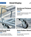 Heavy Duty Push Cart Dolly Platform Truck For Hauling Up To 661 Lbs With A 25 Inch Long By 15 Inch Wide By 30 Inch High Flatbed Hand Truck Style Utility Carrier Built For Warehouse Workshop And Home, reinforced handle and quiet rubber wheels